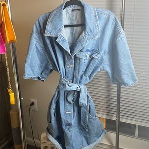 Denim romper (runs large)